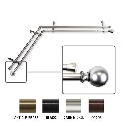 InStyleDesign Tegan Corner Window Double Curtain Rod 13/16 inch dia.