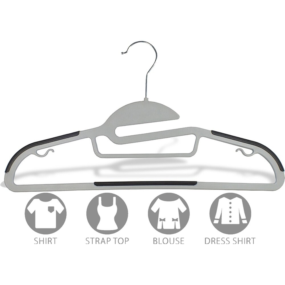 Standard White Plastic Hangers Pack of 100 Strap Hooks Slim Space Saving