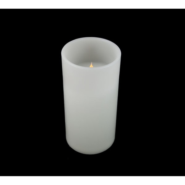 12" White Battery Operated Flameless LED Lighted 3-Wick Flickering Wax Christmas Pillar Candle