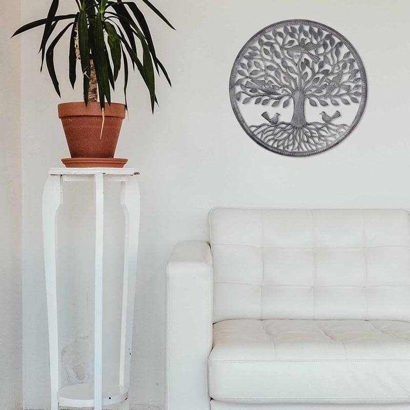 Handmade Birds on Roots Tree of Life Wall Art (Haiti)