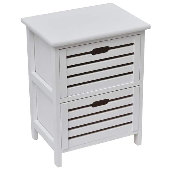 Shop Small Side Table Nightstand End Table With Handles 2 Drawers