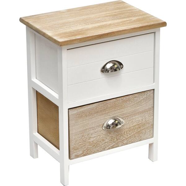 Shop Small Side Table Nightstand End Table With Handles 2 Drawers