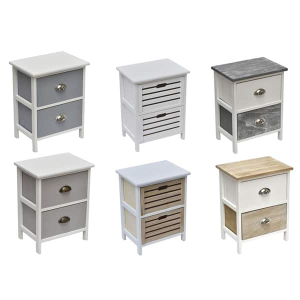 Shop Small Side Table Nightstand End Table With Handles 2 Drawers Overstock 24103971