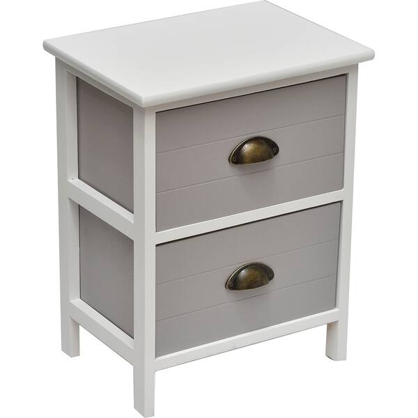 Shop Small Side Table Nightstand End Table With Handles 2 Drawers Overstock 24103971