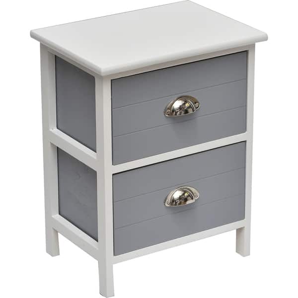Shop Small Side Table Nightstand End Table With Handles 2 Drawers