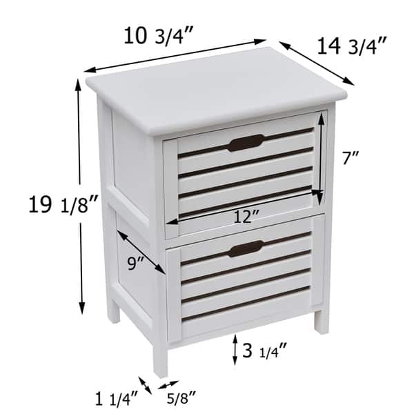 Shop Small Side Table Nightstand End Table With Handles 2 Drawers