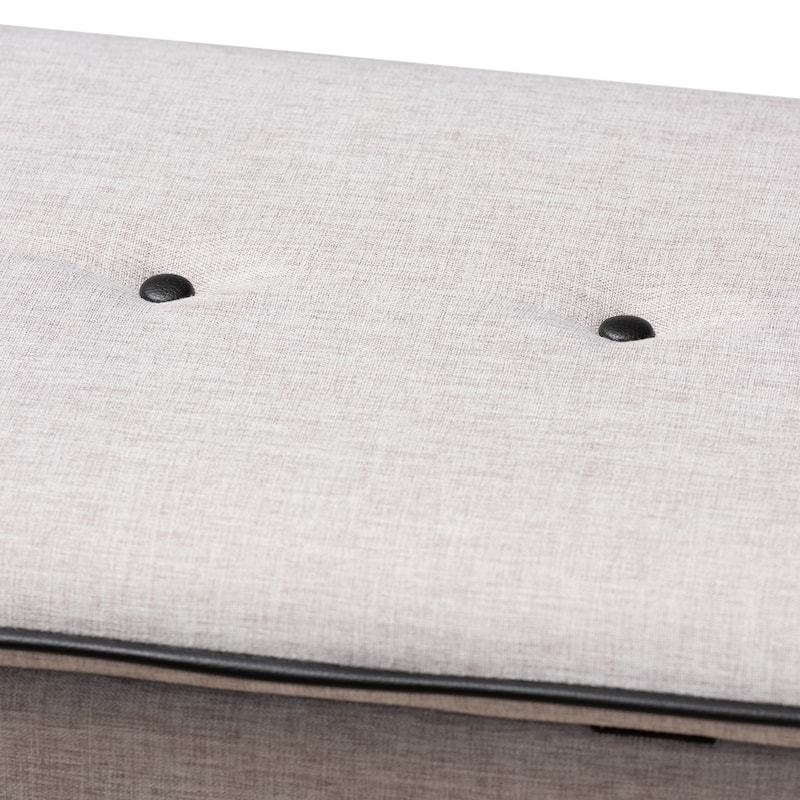 Mid-Century Fabric Storage Ottoman by Baxton Studio
