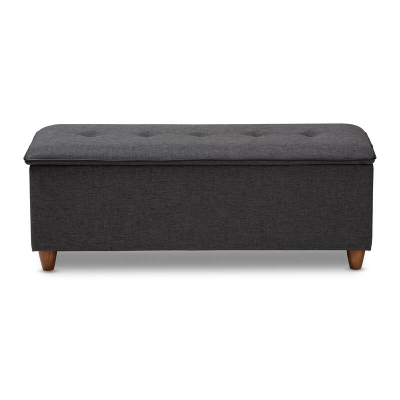 Mid-Century Fabric Storage Ottoman by Baxton Studio