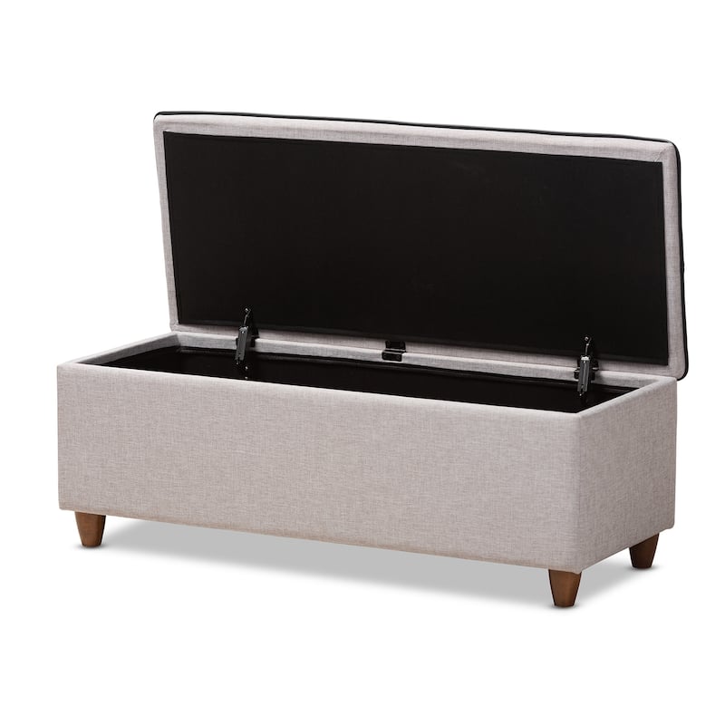 Mid-Century Fabric Storage Ottoman by Baxton Studio