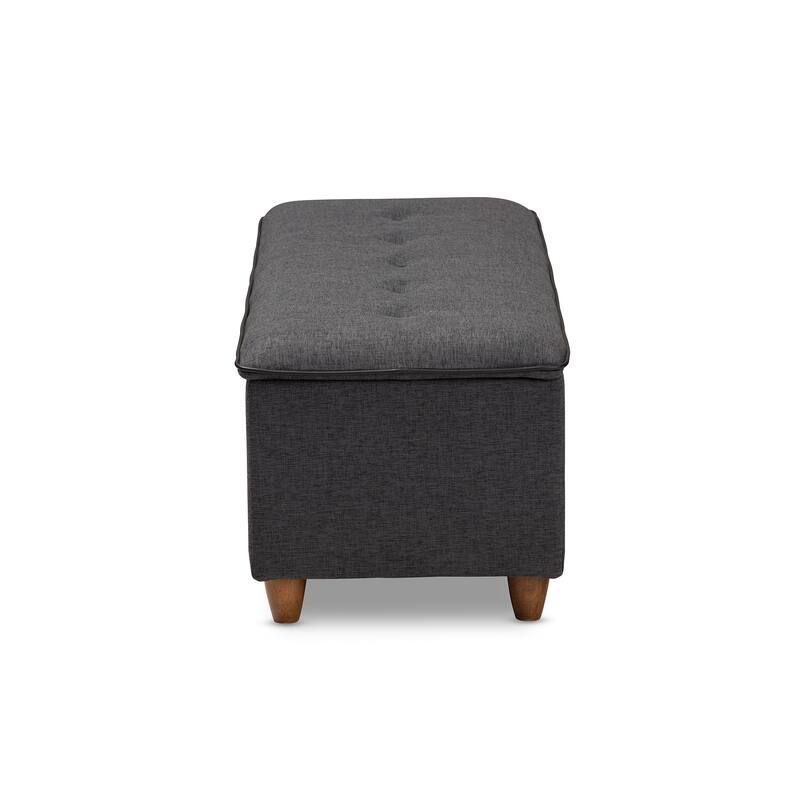 Mid-Century Fabric Storage Ottoman by Baxton Studio