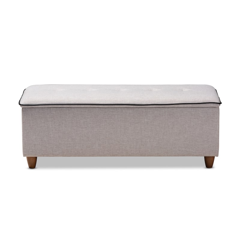 Mid-Century Fabric Storage Ottoman by Baxton Studio
