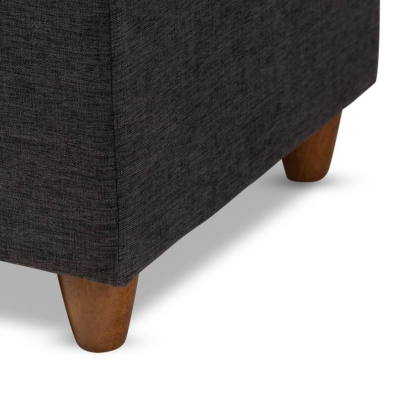 Mid-Century Fabric Storage Ottoman by Baxton Studio
