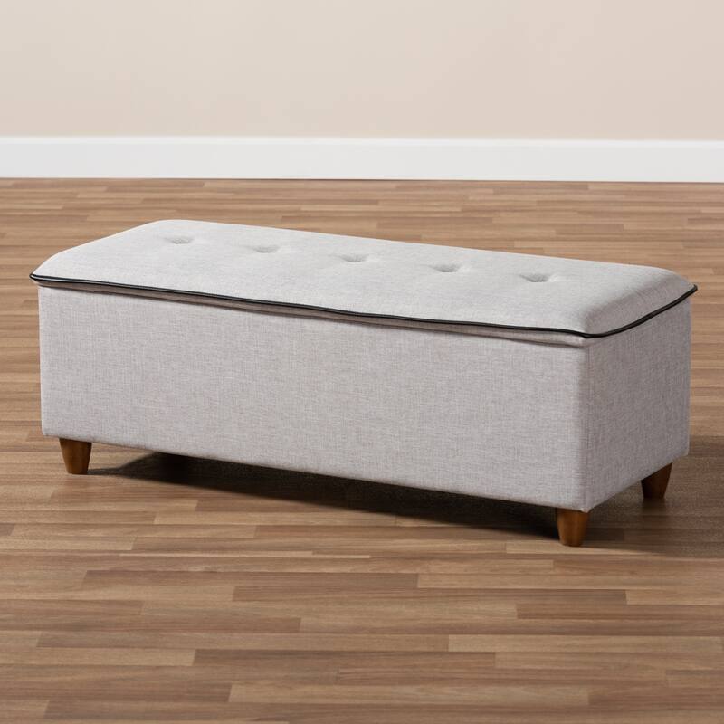 Mid-Century Fabric Storage Ottoman by Baxton Studio