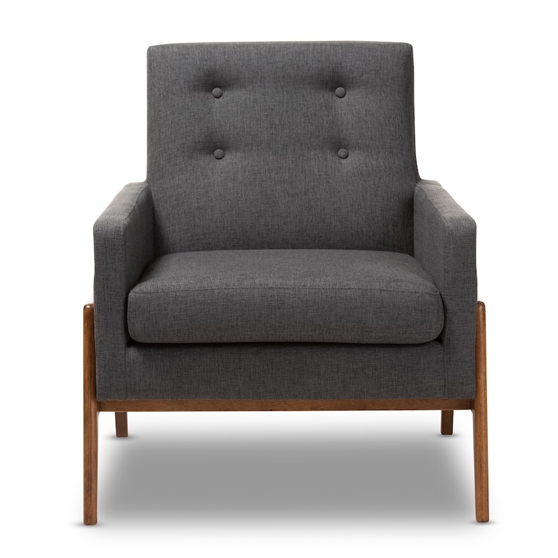 Mid-Century Lounge Chair by Baxton Studio - Charcoal - Fabric