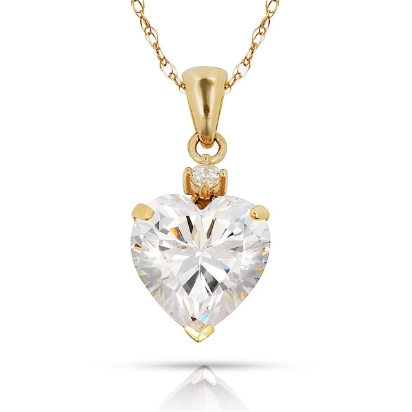 yellow gold cubic zirconia pendant