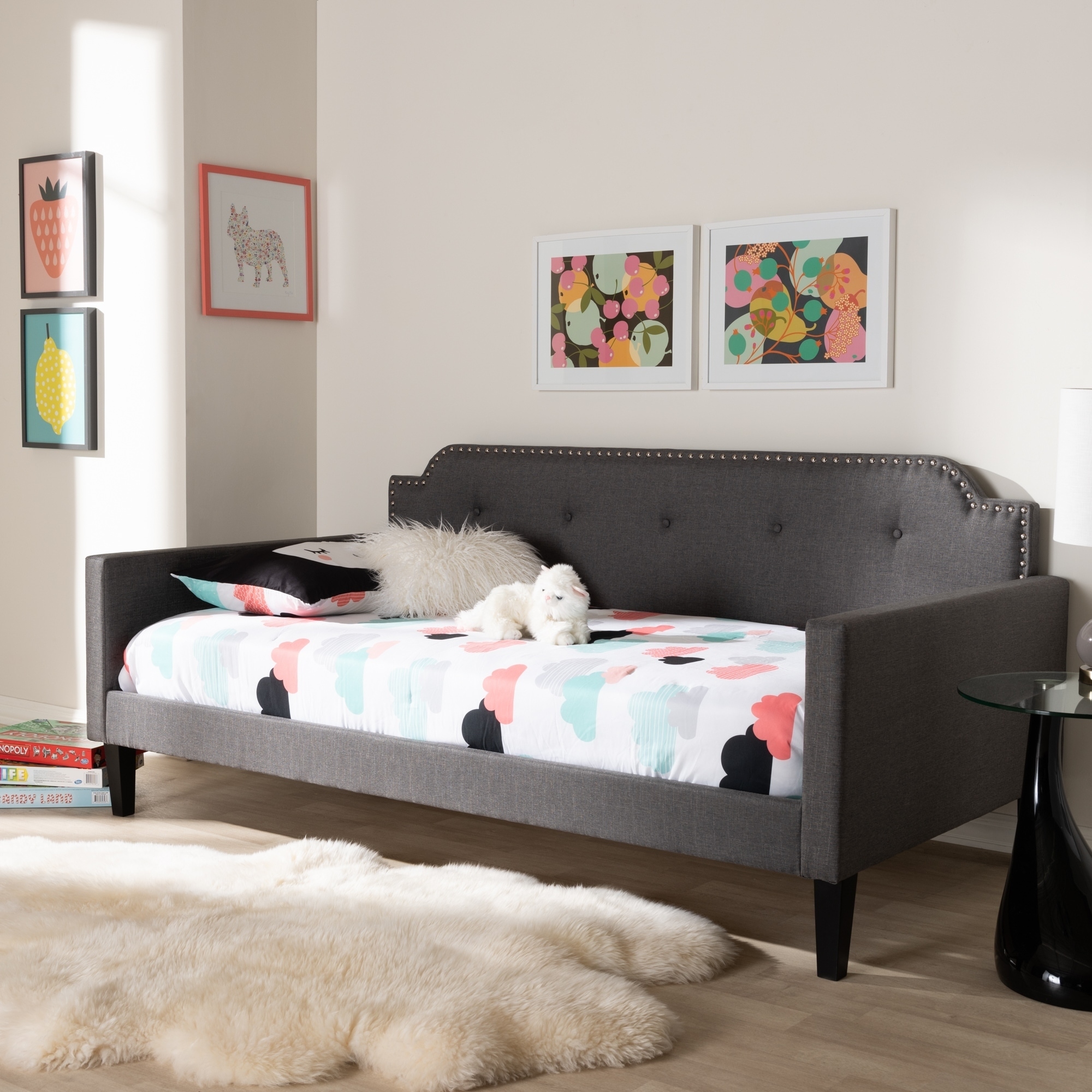 Contemporary Fabric Daybed by Baxton Studio On Sale Bed Bath