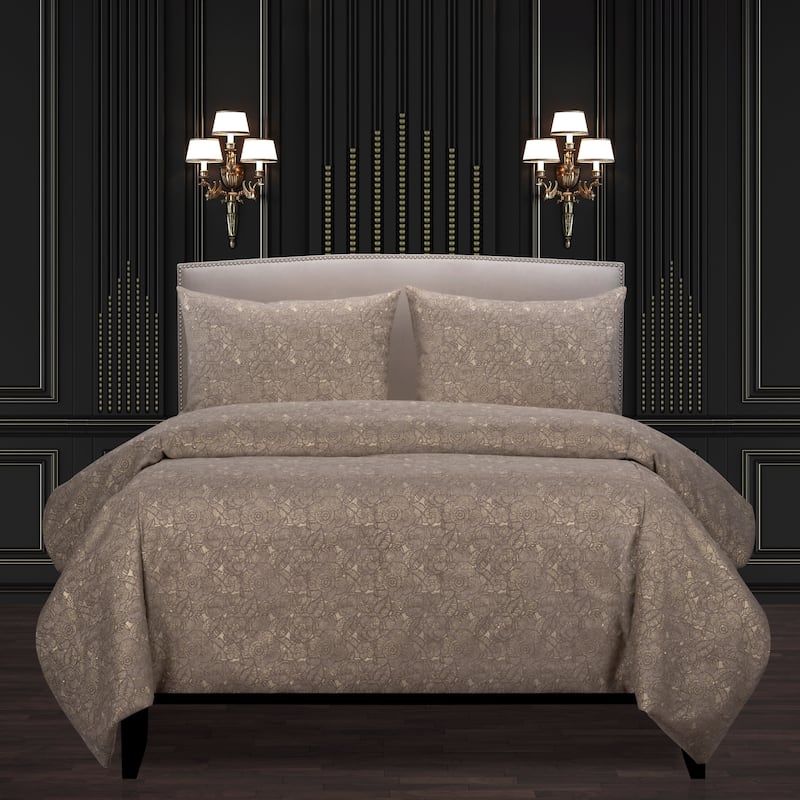 F Scott Fitzgerald Garden Party Bronze Luxury Duvet Cover and Insert Set