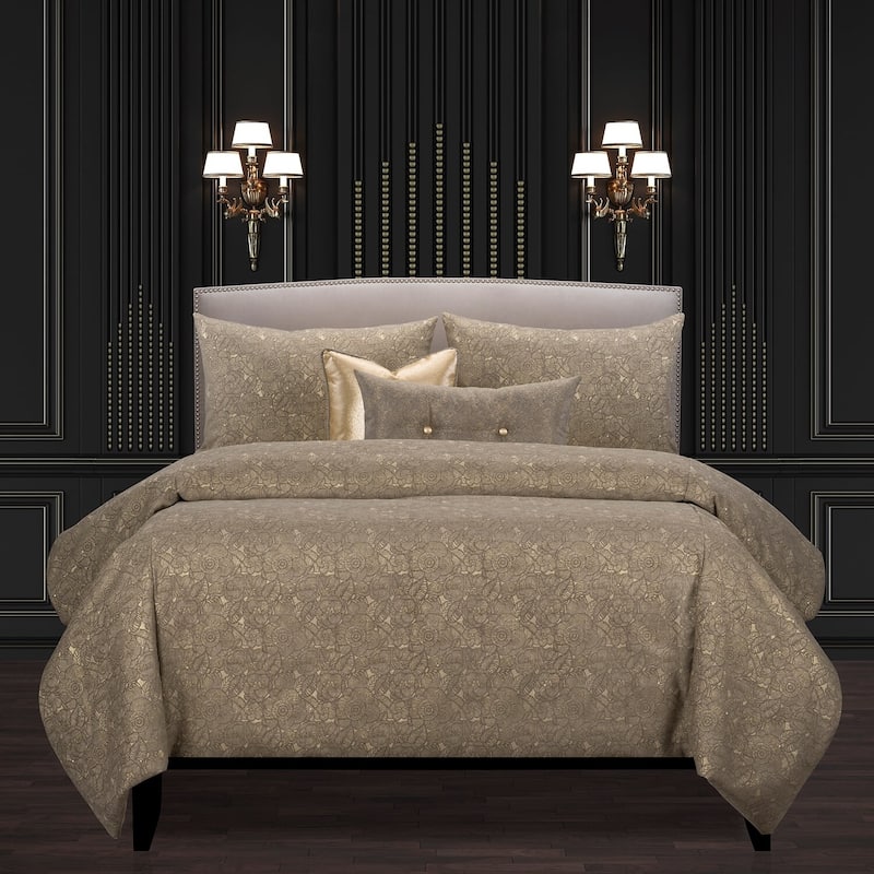 F Scott Fitzgerald Garden Party Bronze Luxury Duvet Cover and Insert Set