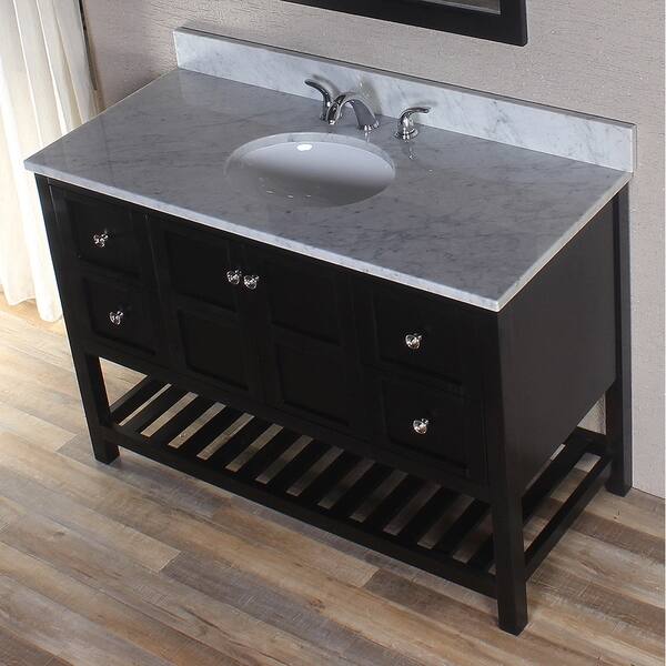 Shop Home Elements Palmdale Espresso Wood 49 Inch Bathroom Vanity With Marble Vanity Top Overstock 24104544