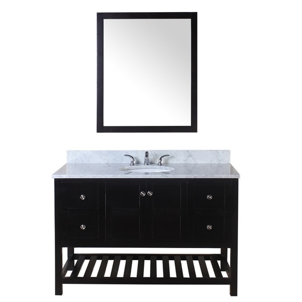Home Elements Palmdale Espresso Wood 49 Inch Bathroom Vanity Home Elements Palmdale Espresso Wood 49 Inch Bathroom Vanity With Marble Top
