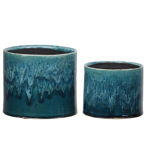 Urban Trends Collection: Ceramic Pot Gloss Finish Green 5"