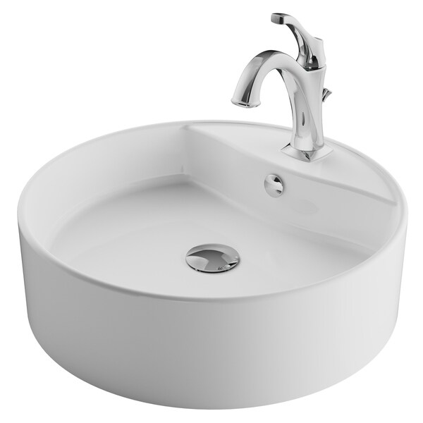 Shop Kraus 3in1 Bathroom Set CKCV1421201 White Ceramic Round