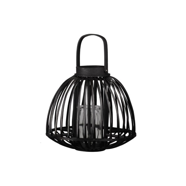 Urban Trends Collection: Bamboo Lantern Coated Finish Black 12.5"