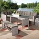 preview thumbnail 3 of 1, Contemporary 3-Piece Outdoor Patio Corner Sofa Set by Baxton Studio