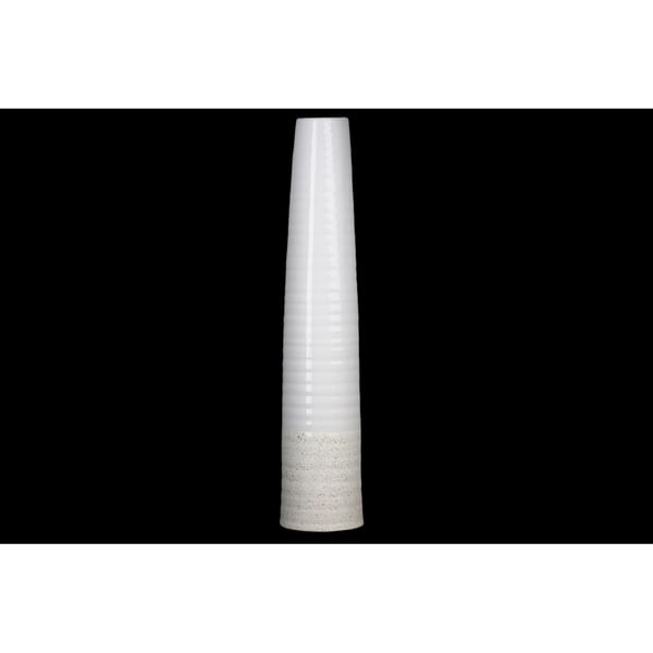 Urban Trends Collection: Stoneware Vase Gloss Rough Finish White 23.25"