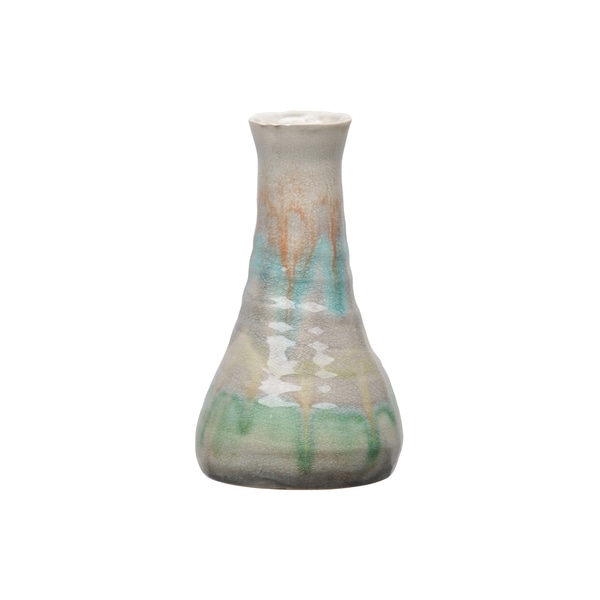 Urban Trends Collection: Ceramic Vase Gloss Finish Multi-Colored 9"