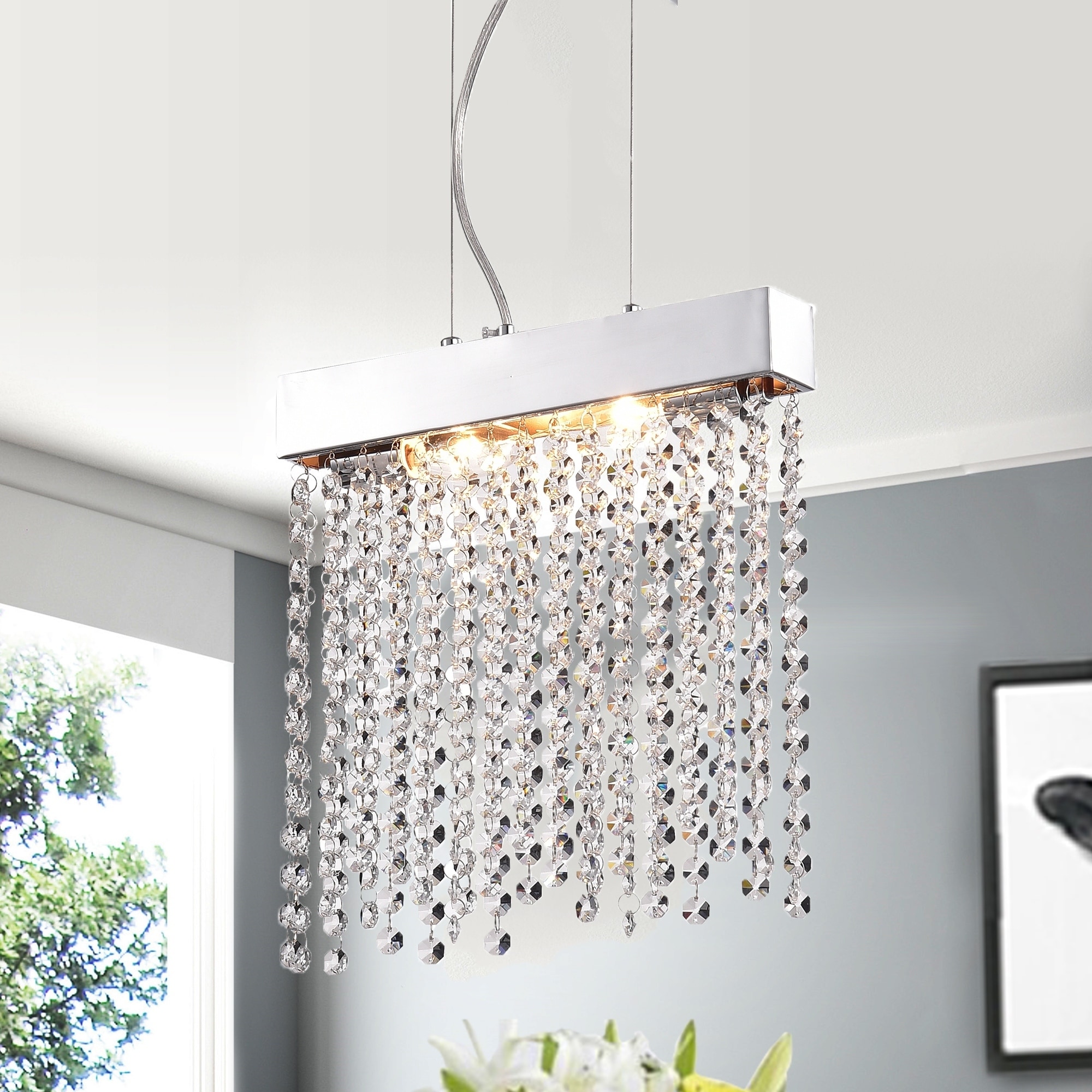 Lumierre 4-inch 2-Light Chrome Finish Chandelier - Chandeliers For Bedrooms by Overstock.com