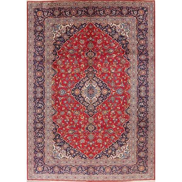 Handmade Woolen Floral Persian Vintage Floral Area Rug - 12'3" x 8'7"