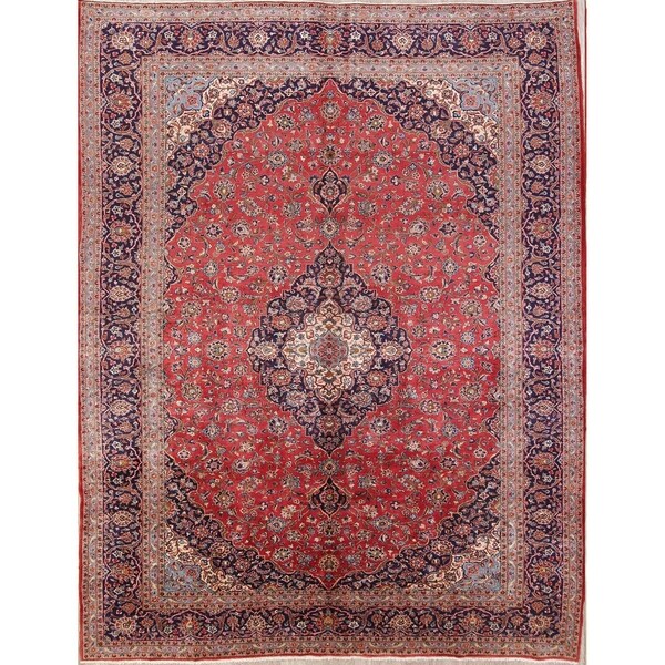 Handmade Woolen Traditional Persian Floral Vintage Carpet Area Rug - 13'3" x 9'7"