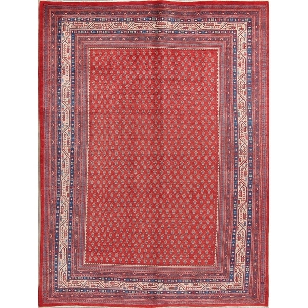 Hand Knotted Oriental Botemir Persian Vintage wool Carpet Area Rug - 10'2" x 6'9"