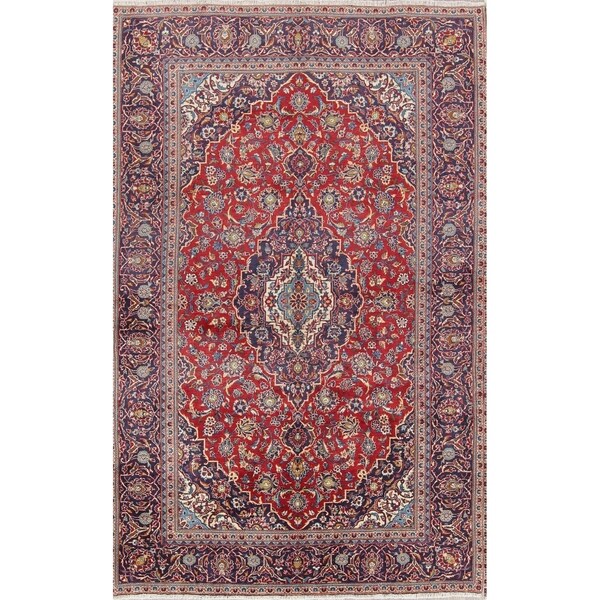 Vintage Hand Knotted Floral Wool Persian Area Rug For Livingroom - 9'9" x 6'6"