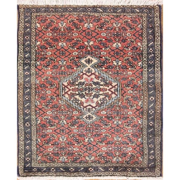 Handmade Woolen Vintage Oriental Bidjar Persian Carpet Area Rug - 3'0" x 2'3"