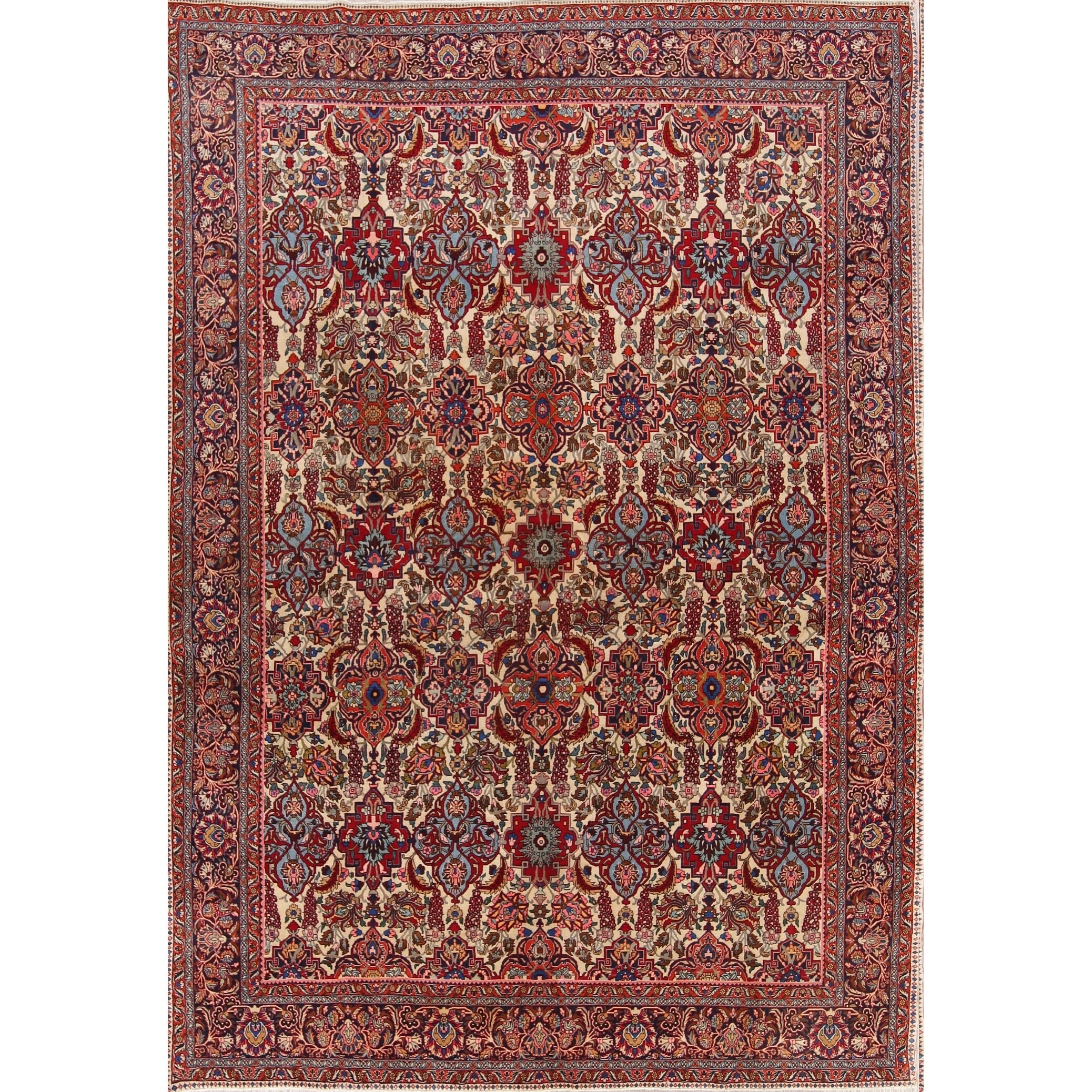 Handmade Floral Bidjar Kork Wool Persian Vintage Carpet Area Rug 11 0 X 7 5 On Sale Overstock 24113938