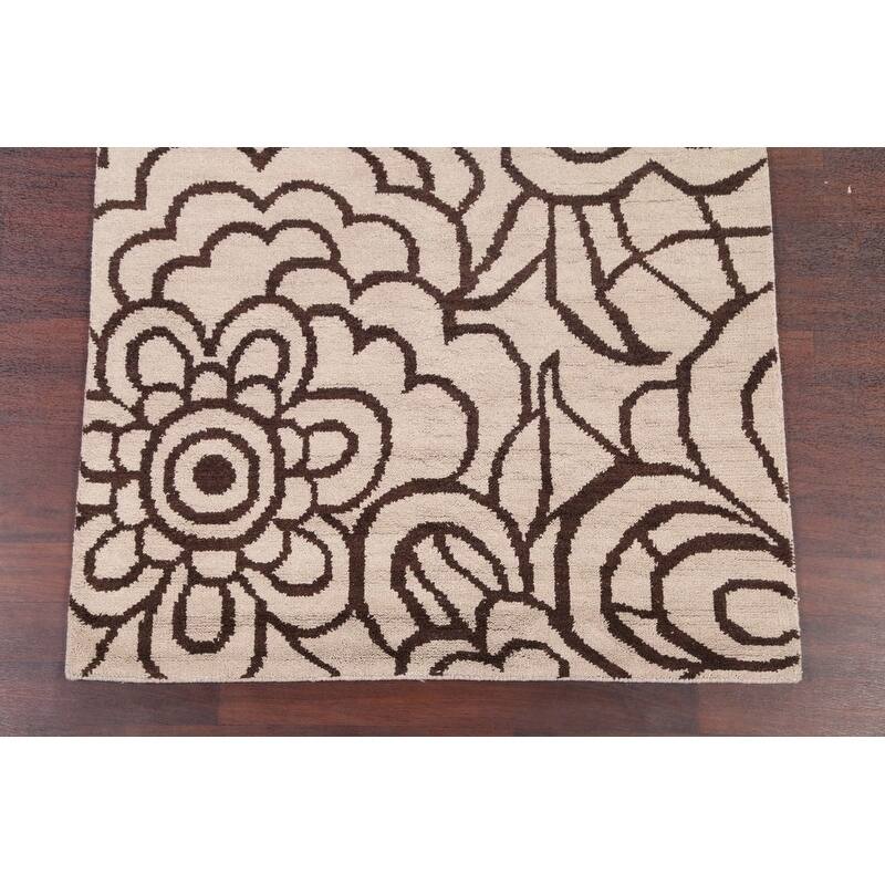 Handmade Wool Transitional Floral Modern Oushak Indian Oriental Area - 7'10" x 5'0"