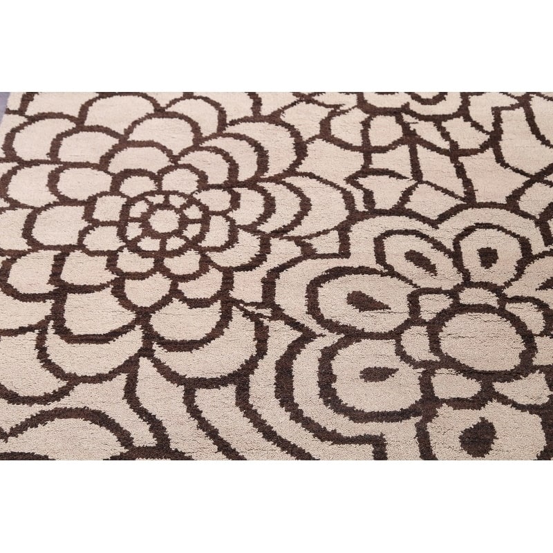 Handmade Wool Transitional Floral Modern Oushak Indian Oriental Area - 7'10" x 5'0"