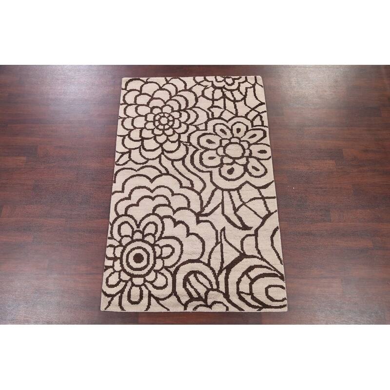 Handmade Wool Transitional Floral Modern Oushak Indian Oriental Area - 7'10" x 5'0"