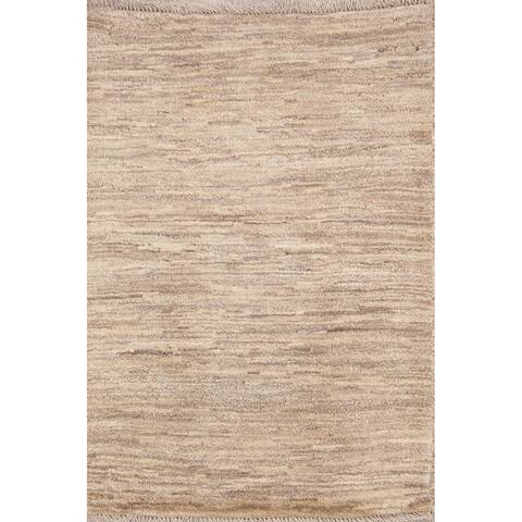 Hand Made Wool Solid Gabbeh Zollanvari Shiraz Modern Persian Rug - 3'10" x 2'10"
