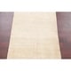 preview thumbnail 3 of 13, Hand Knotted Wool Solid Gabbeh-Shiraz Persian Modern Ivory Area Rug - 4'9" x 3'3"