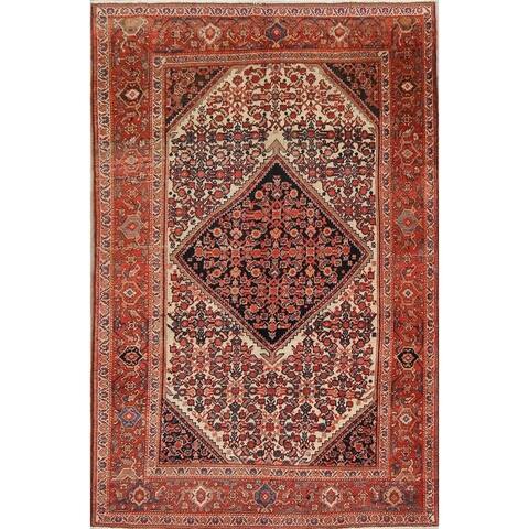Antique Handmade Wool Floral Malayer Mishen Persian Foyer Area Rug - 6'6" x 4'3"