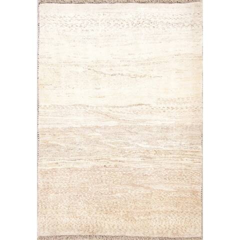 Hand Knotted Wool Solid Gabbeh Shiraz Persian Foyer Carpet Area Rug - 4'10" x 3'6"