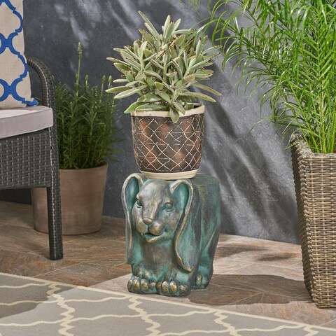 Arturo Light weight Concrete Rabbit Garden Stool by Christopher Knight Home