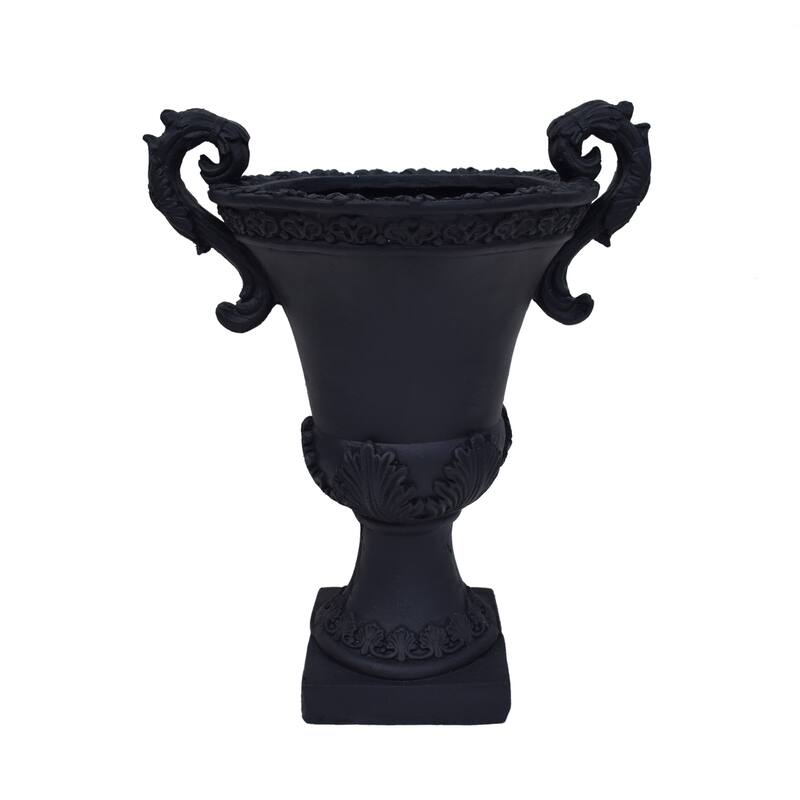 Delphine Roman Chalice Lightweight Concrete Planter by Christopher Knight Home - Black