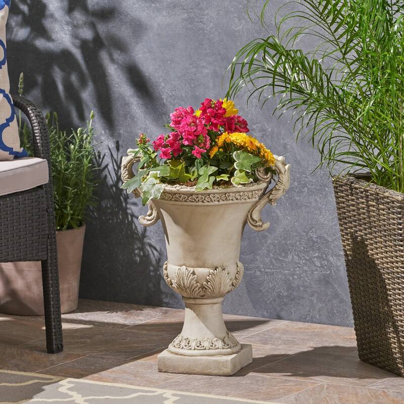 Delphine Roman Chalice Lightweight Concrete Planter by Christopher Knight Home
