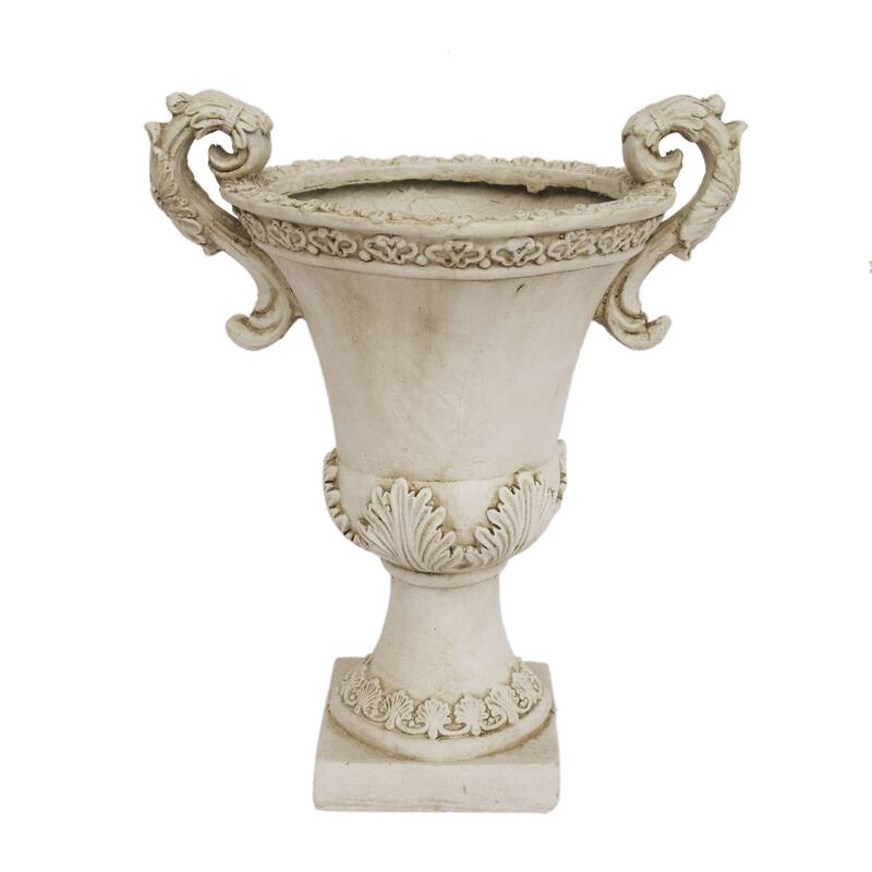 Delphine Roman Chalice Lightweight Concrete Planter by Christopher Knight Home - Antique White