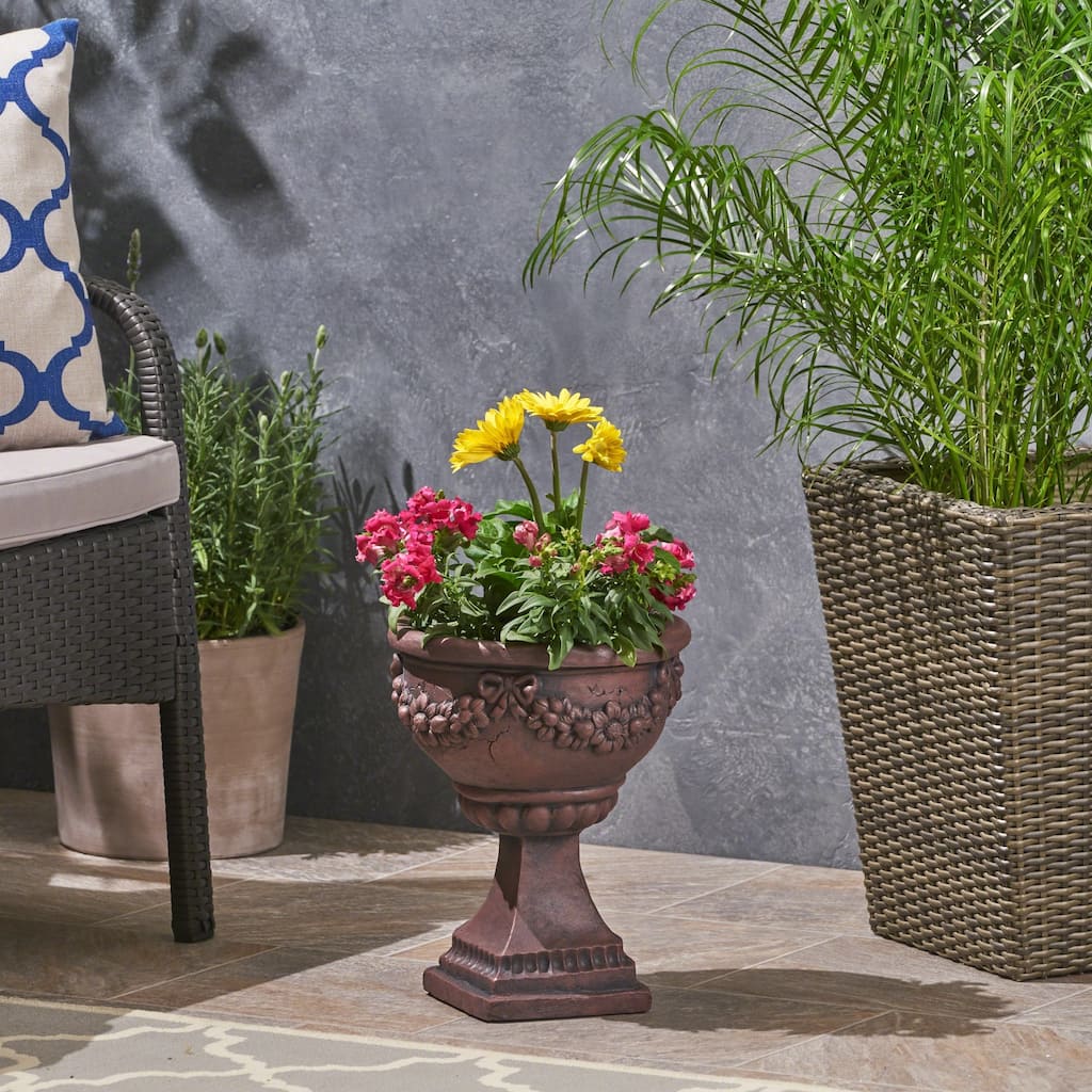 Cassia Roman Botanical Lightweight Concrete Chalice Garden Urn Planter by Christopher Knight Home