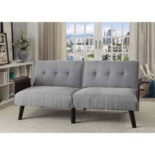 Shop Contemporary Style Fabric Upholstered Tufted Futon Sofa With